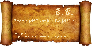 Breznyánszky Baján névjegykártya